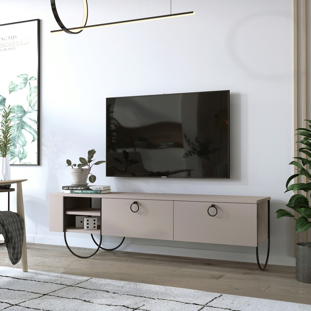 Comoda TV, Hanah Home, Norfolk Tv Stand, 150x44x36 cm, Mocha - imagine 5
